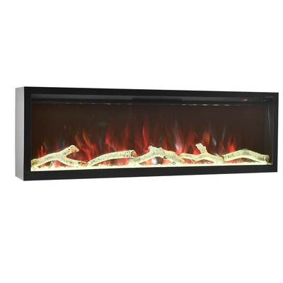 2800mm Built-in Black ELectric Fireplace Remote Control DIY Log And Crystal